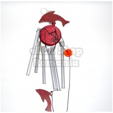 Clopoteti de vant 6 tuburi metalici simbol delfin 50x20x1cm